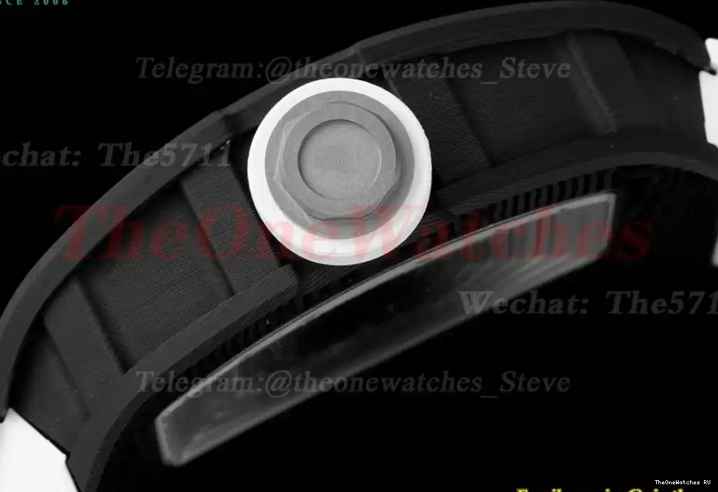 White RMUL2 On RM055 Rubber BBRF Dial NTPT Real Strap Skeleton White V2 0407
